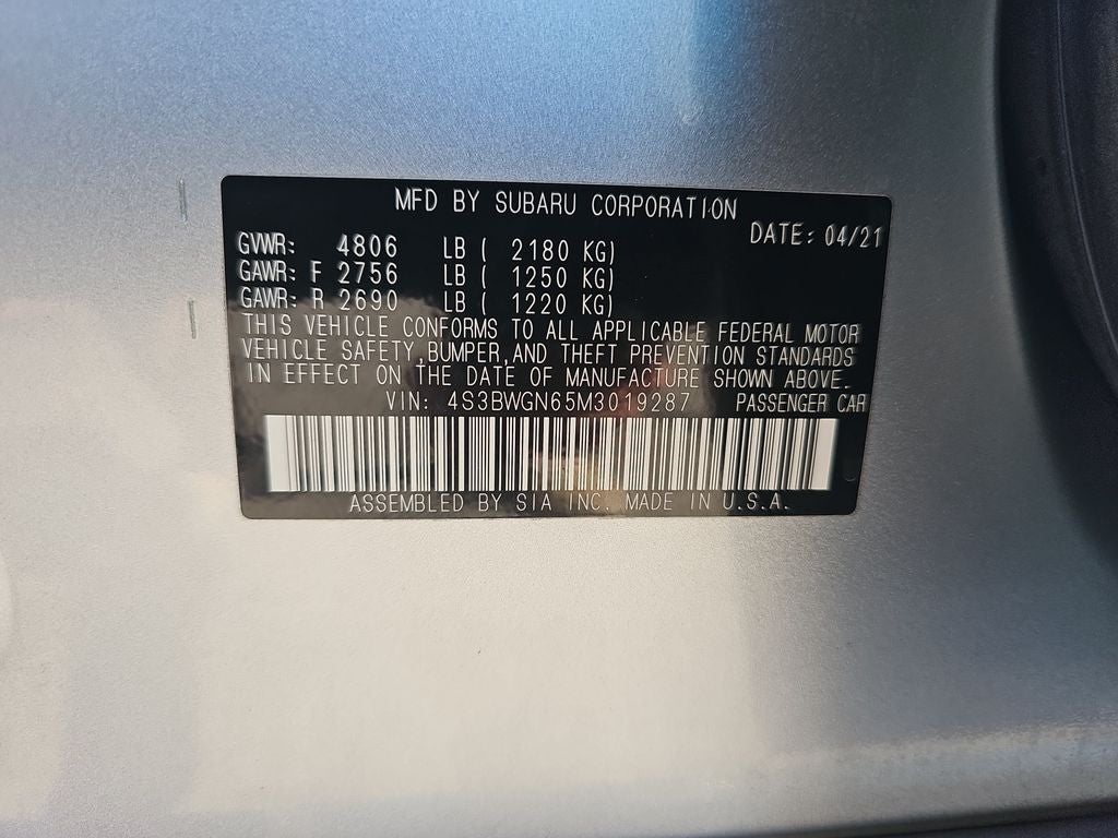 2021 Subaru Legacy Limited XT