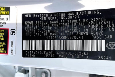 2021 Toyota Camry Hybrid LE
