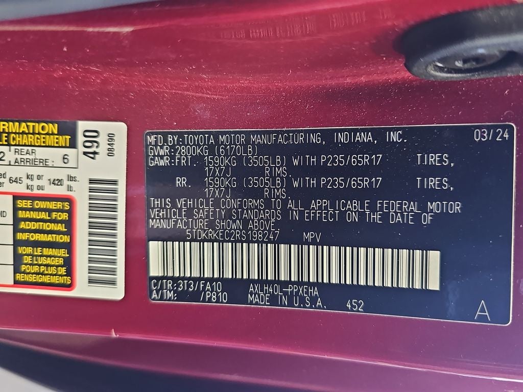 2024 Toyota SIENNA LE LE 8 Passenger