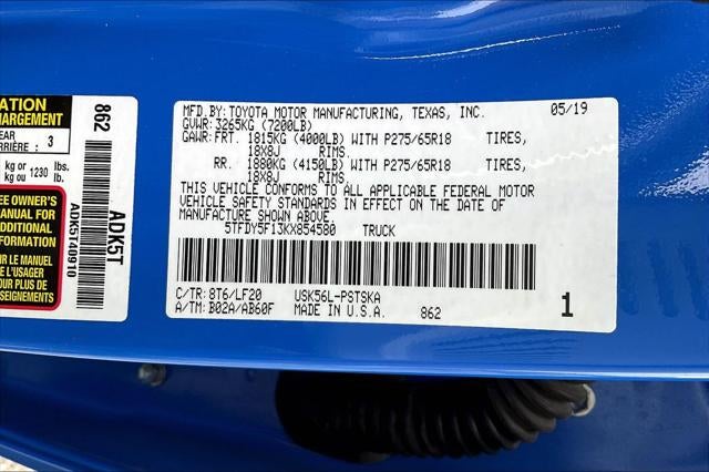 2019 Toyota TUNDRA TRD PRO TRD Pro