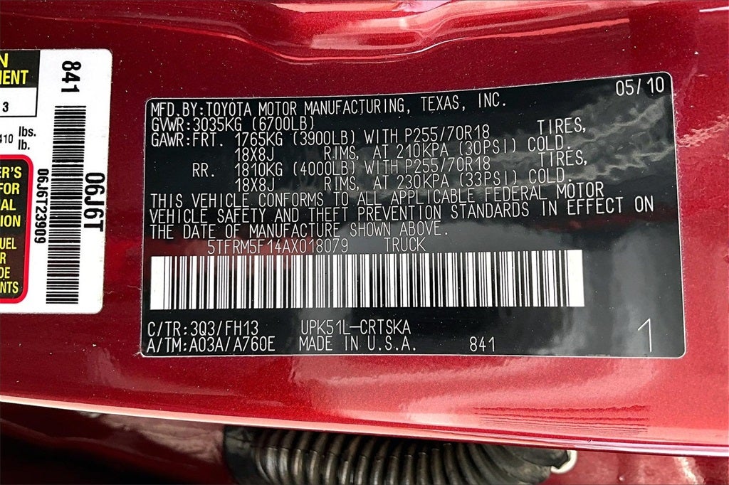 2010 Toyota TUNDRA 4X2 Grade 4.6L V8