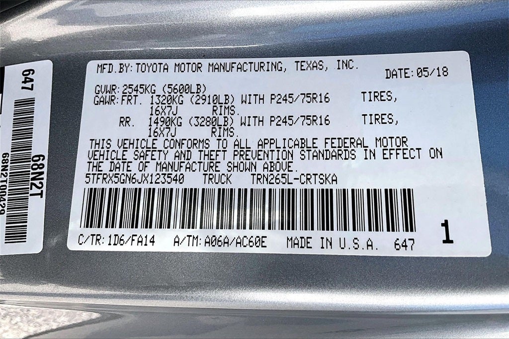 2018 Toyota TACOMA SR SR