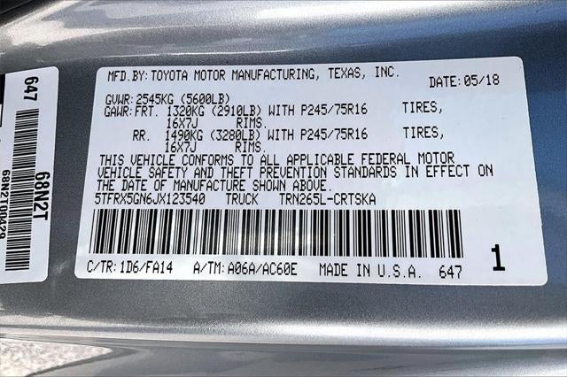 2018 Toyota TACOMA SR SR