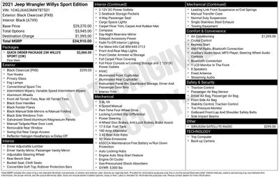 2021 Jeep Wrangler Willys Sport 4x4