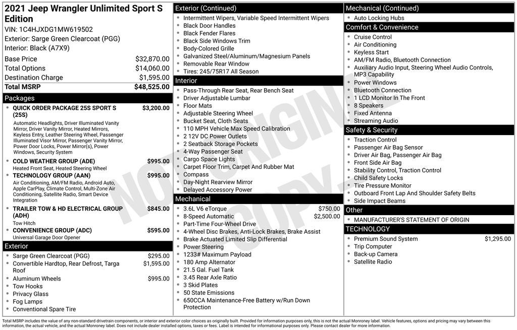 2021 Jeep Wrangler Unlimited Sport S 4x4