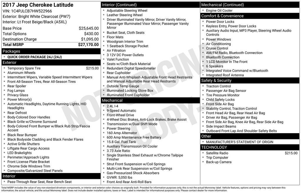 2017 Jeep Cherokee Latitude