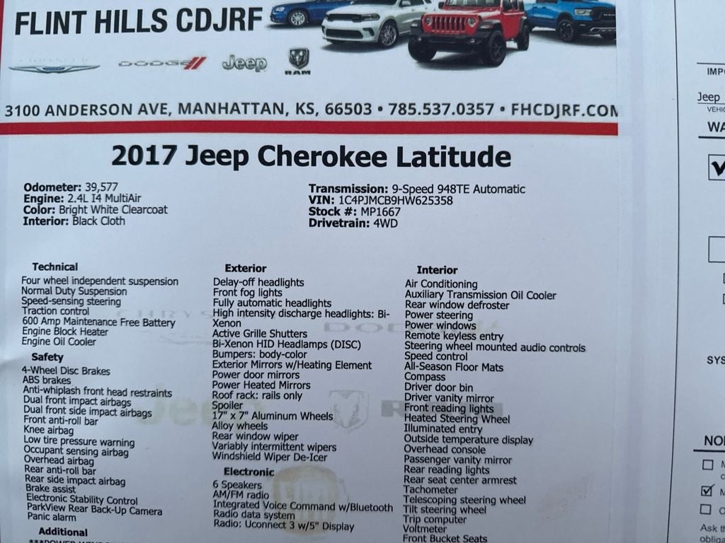 2017 Jeep Cherokee Latitude 4x4