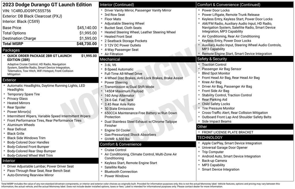 2023 Dodge Durango GT Launch Edition  AWD