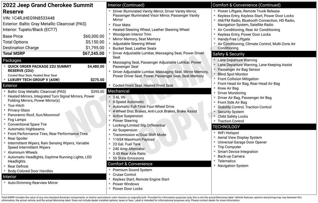 2022 Jeep Grand Cherokee Summit