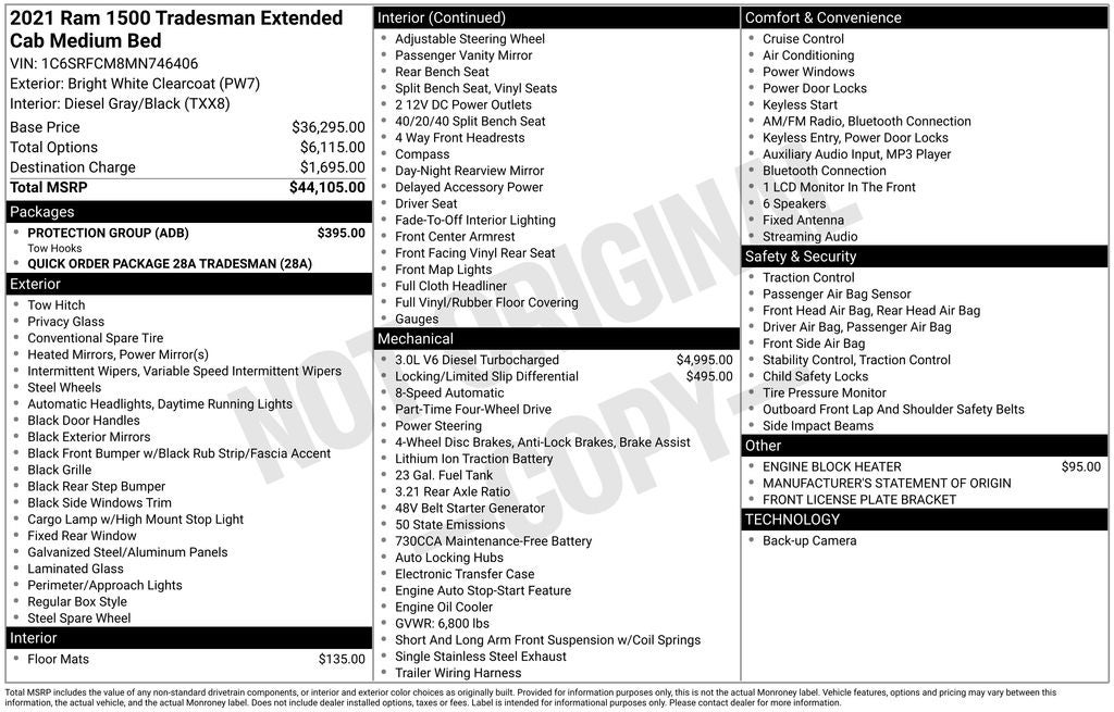 2021 RAM 1500 Tradesman