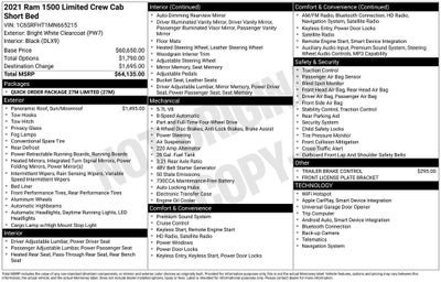 2021 RAM 1500 Limited Crew Cab 4x4 5'7' Box