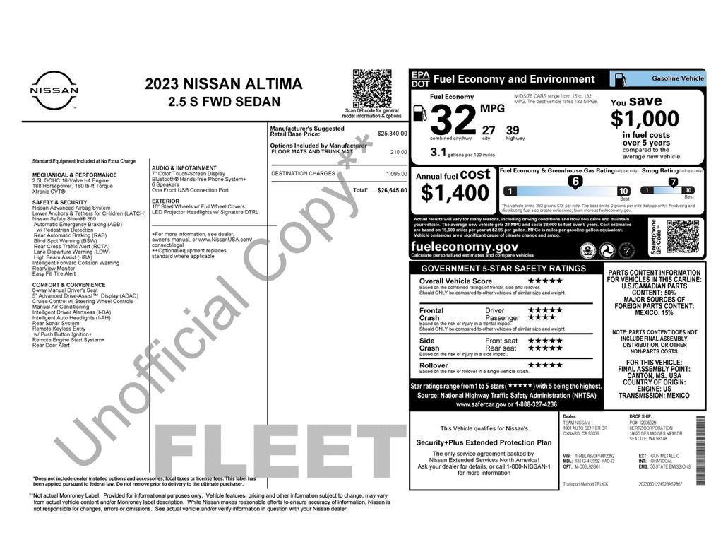 2023 Nissan Altima 2.5 S