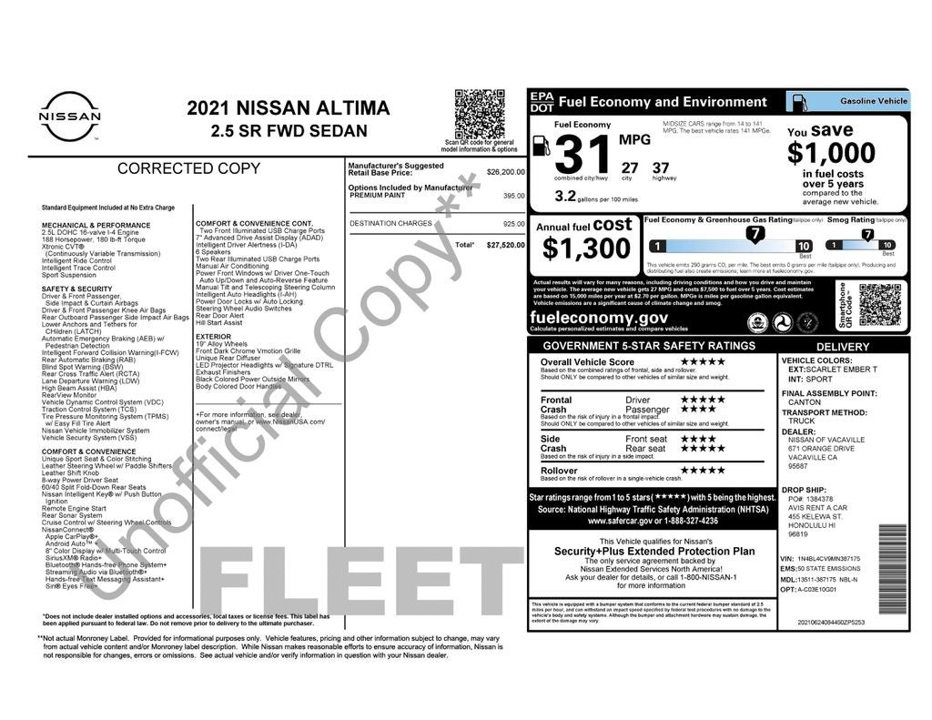 2021 Nissan Altima SR FWD