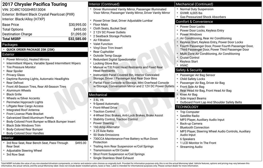 2017 Chrysler Pacifica Touring