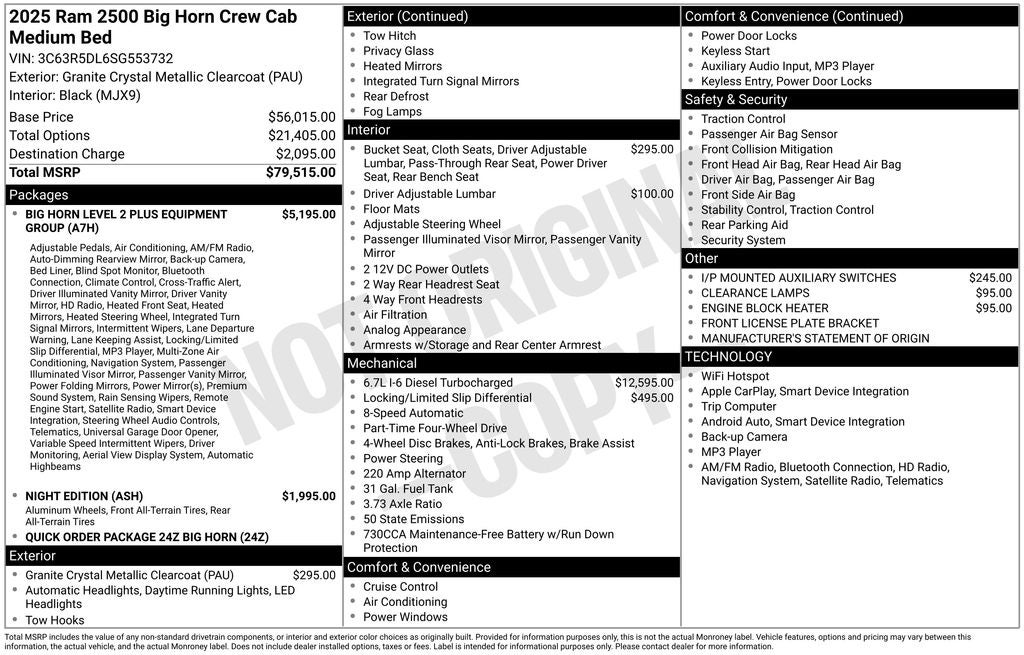 2025 RAM 2500 Big Horn