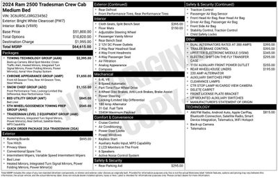 2024 RAM 2500 Tradesman Crew Cab 4x4 6'4' Box