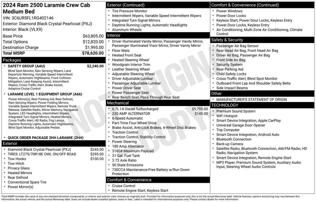 2024 RAM 2500 Laramie Crew Cab 4x4 6'4' Box