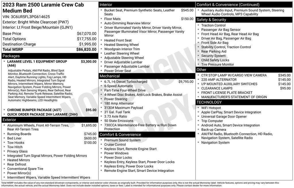 2023 RAM 2500 Laramie Crew Cab 4x4 6'4' Box