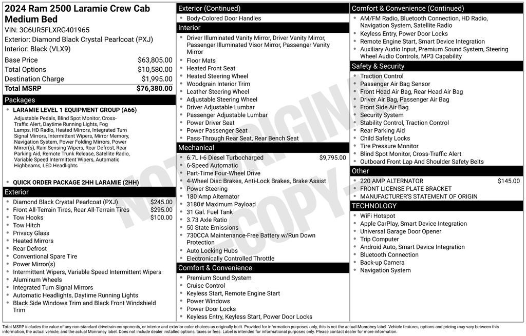 2024 RAM 2500 Laramie Crew Cab 4x4 6'4' Box