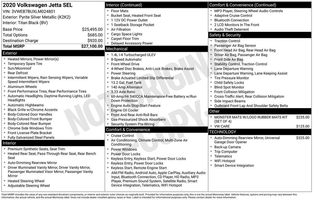 2020 Volkswagen Jetta SEL