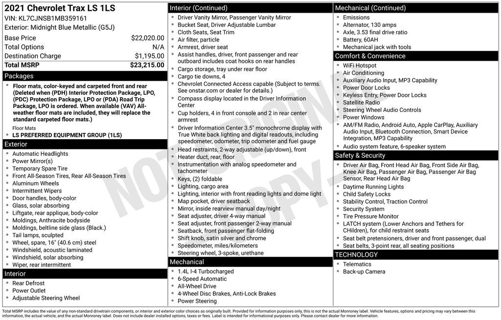 2021 Chevrolet Trax AWD LS