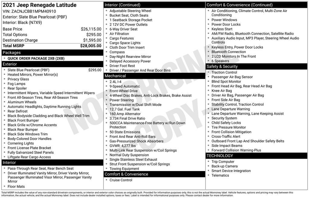 2021 Jeep Renegade Latitude FWD