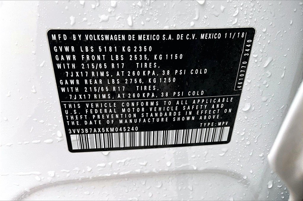 2019 Volkswagen Tiguan 2.0T SE