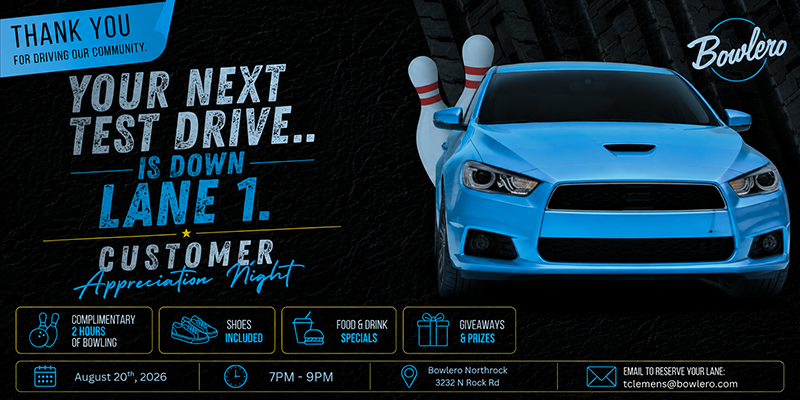Midwest Kia Customer Appreciation Night at Bowlero Northrock in Wichita Kansas
