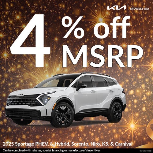 4% Off MSRP on Select 2025 Kia Models at Midwest Kia