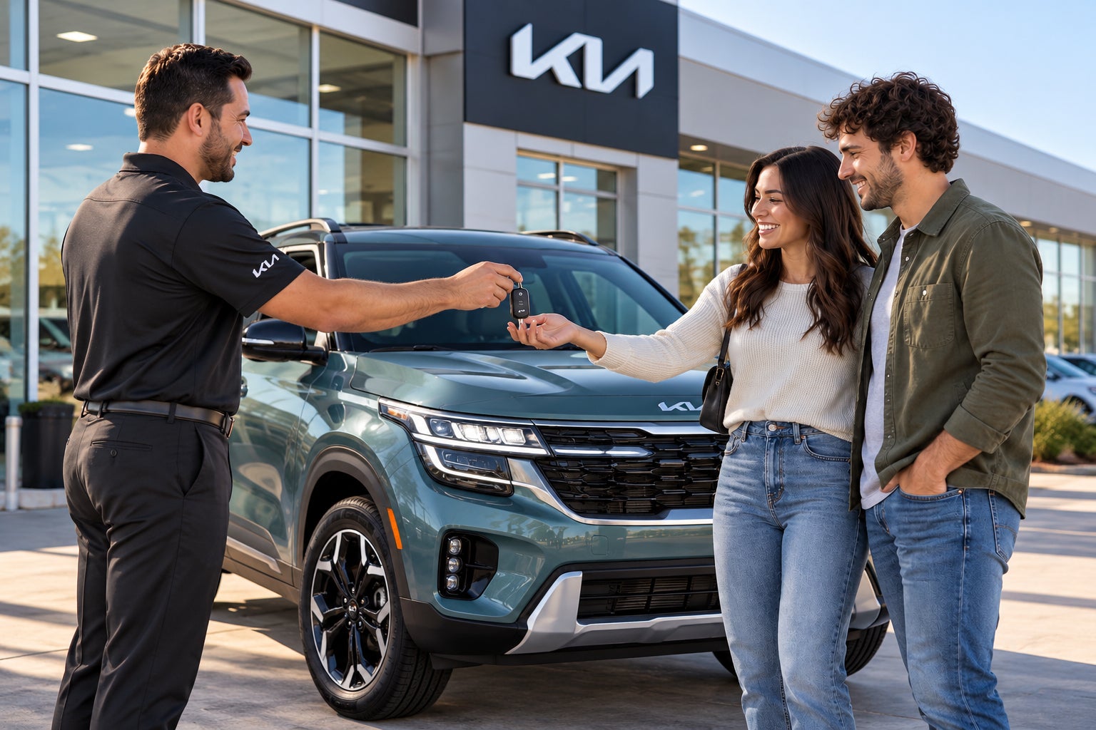 Kia Niro delivery and key handoff at Midwest Kia