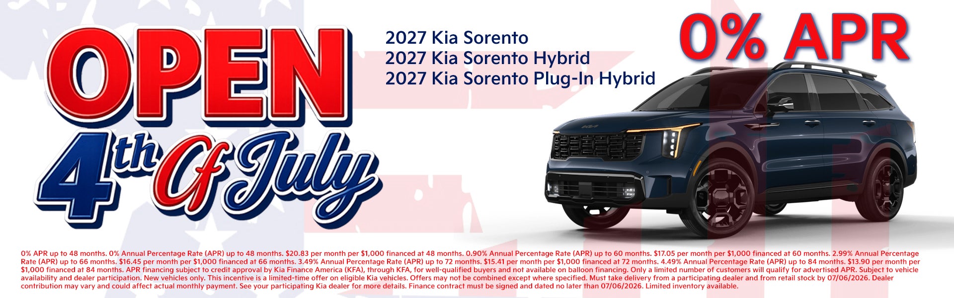 Kia Sorento 0% APR