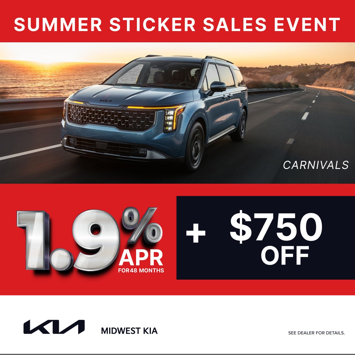 KIA Summer Sticker Sales Event