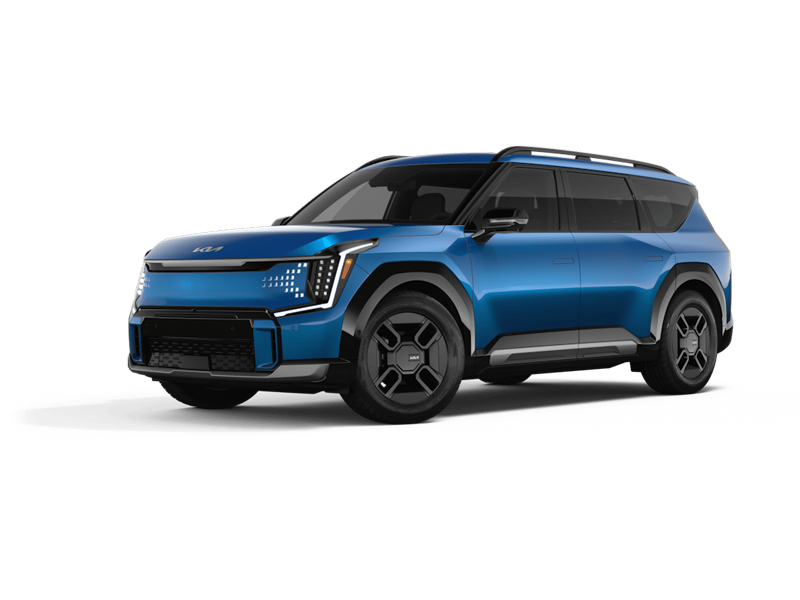 Blue Kia EV9 3rd-row SUV